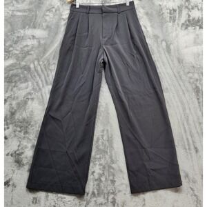 NEW Sarin Mathews Pants Womens M Gray High Rise Pleated Wide Leg Trousers Office